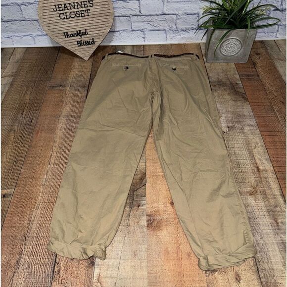 Nwt Calvin Klein khaki chino Capri cropped pants belted - Picture 6 of 11